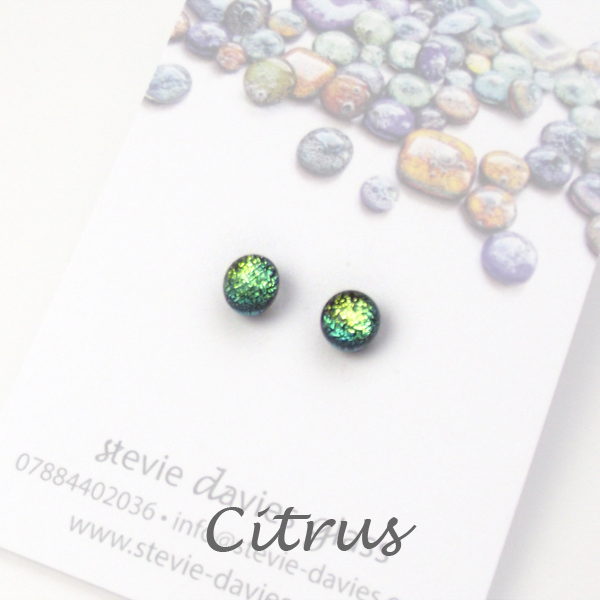Citrus mini stud earrings by Stevie Davies