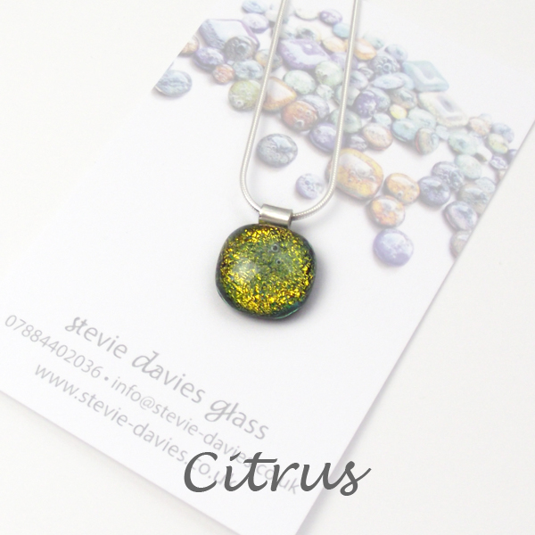 Citrus dichroic small pendant by Stevie Davies