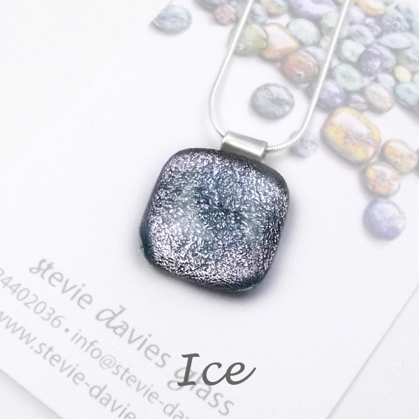 Ice dichroic glass large pendant by Stevie Davies
