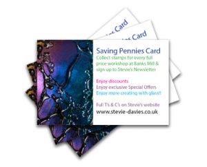Saving pennies workshop loyalty card from Stevie Davies Glass