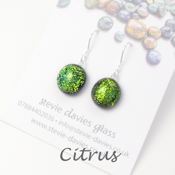 Citrus small drop earrings by Stevie Davies