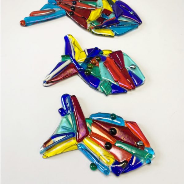 Stevie Davies Glass kits rainbow multicoloured fish