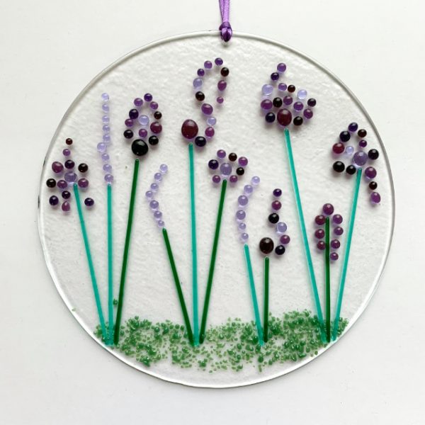 Example of completed flower garden glass kit from Stevie Davies Glass