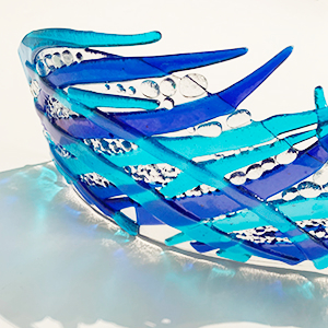 Example of glass artwork from Seascape Waves workshop from seascape waves workshop