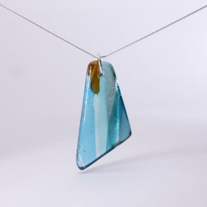 Aqua with a hint of Orange pendant