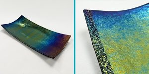 Iridescent Rainbow glass platter